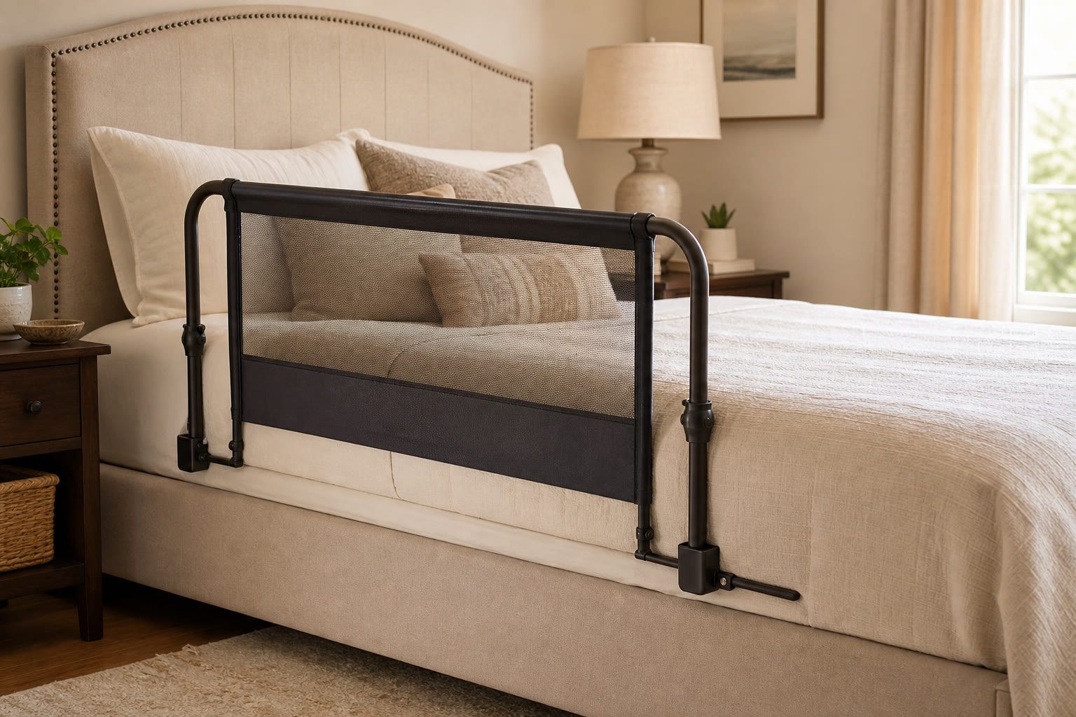 Guest room bed rail