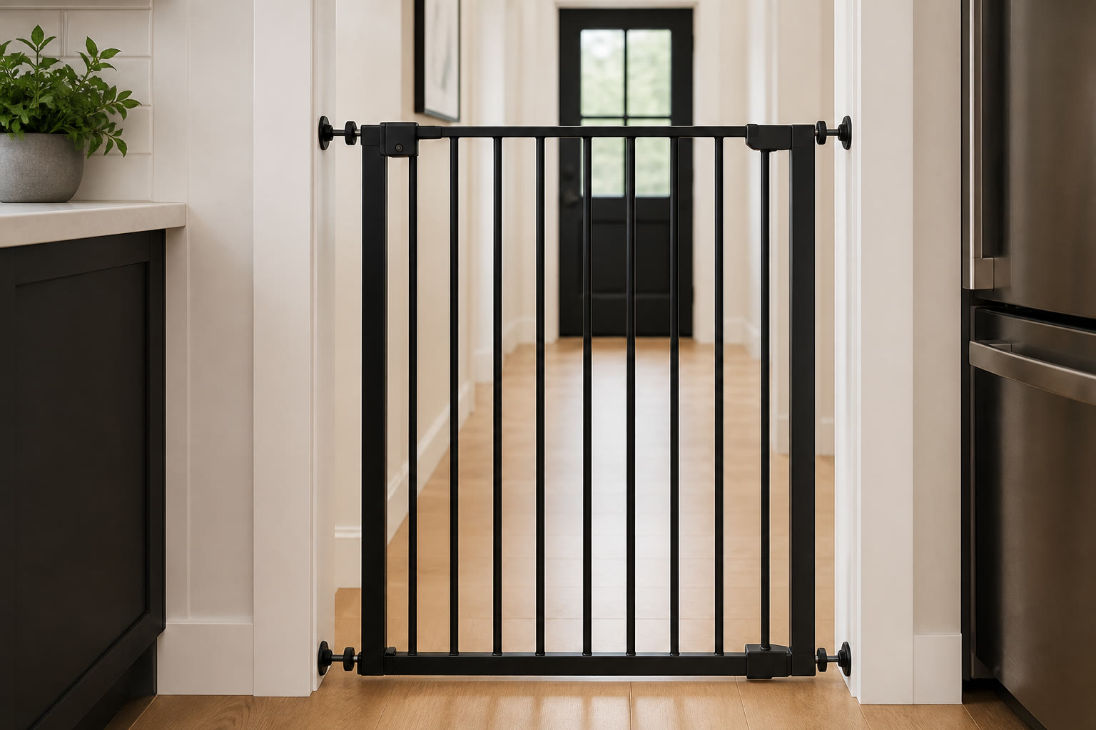 Home safety gate for hallway